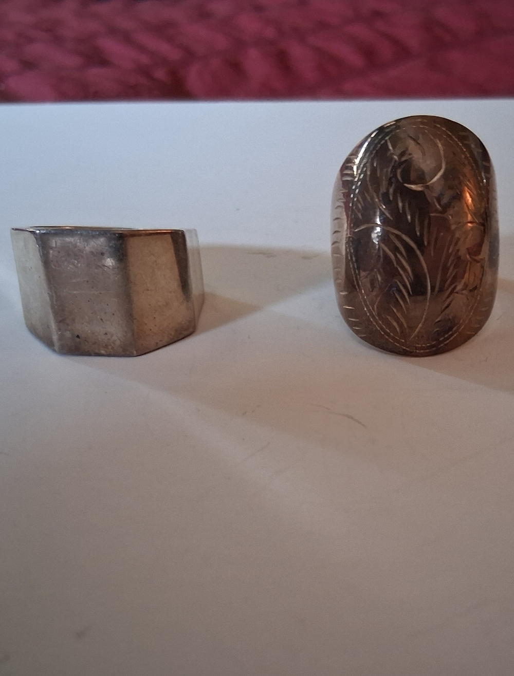 Vintage Sterling Silver Rings  2 Ring Lot Sizes 9.5, 11